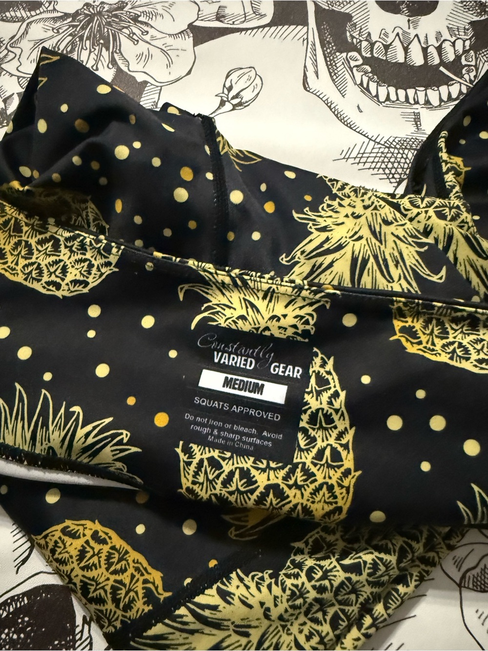 Constantly Varied Gear Black and Gold Pineapple Leggings - Picture 2 of 2